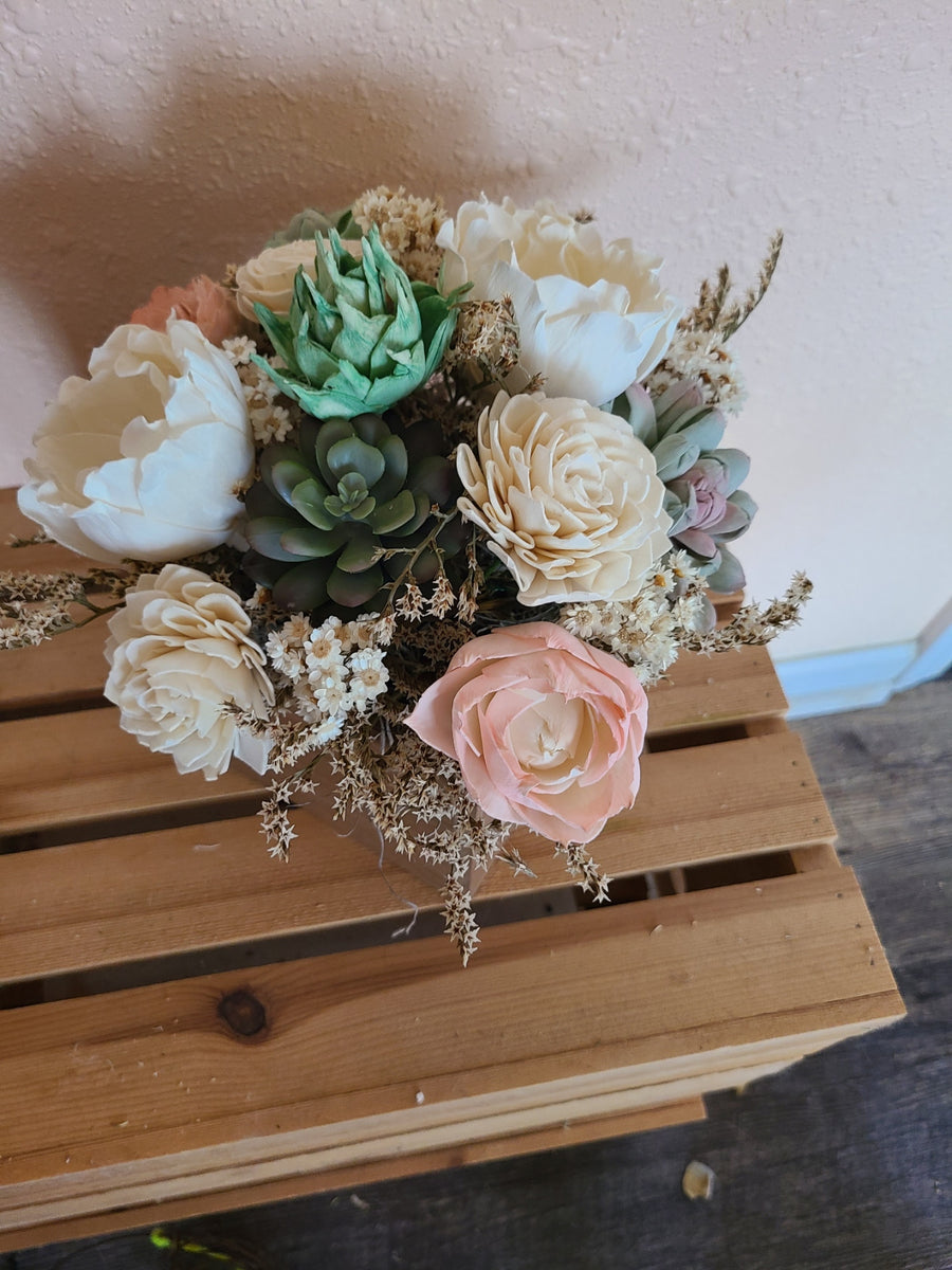 sola wood succulents Pink Succulent Flower Box – My Dinosaur Dreams