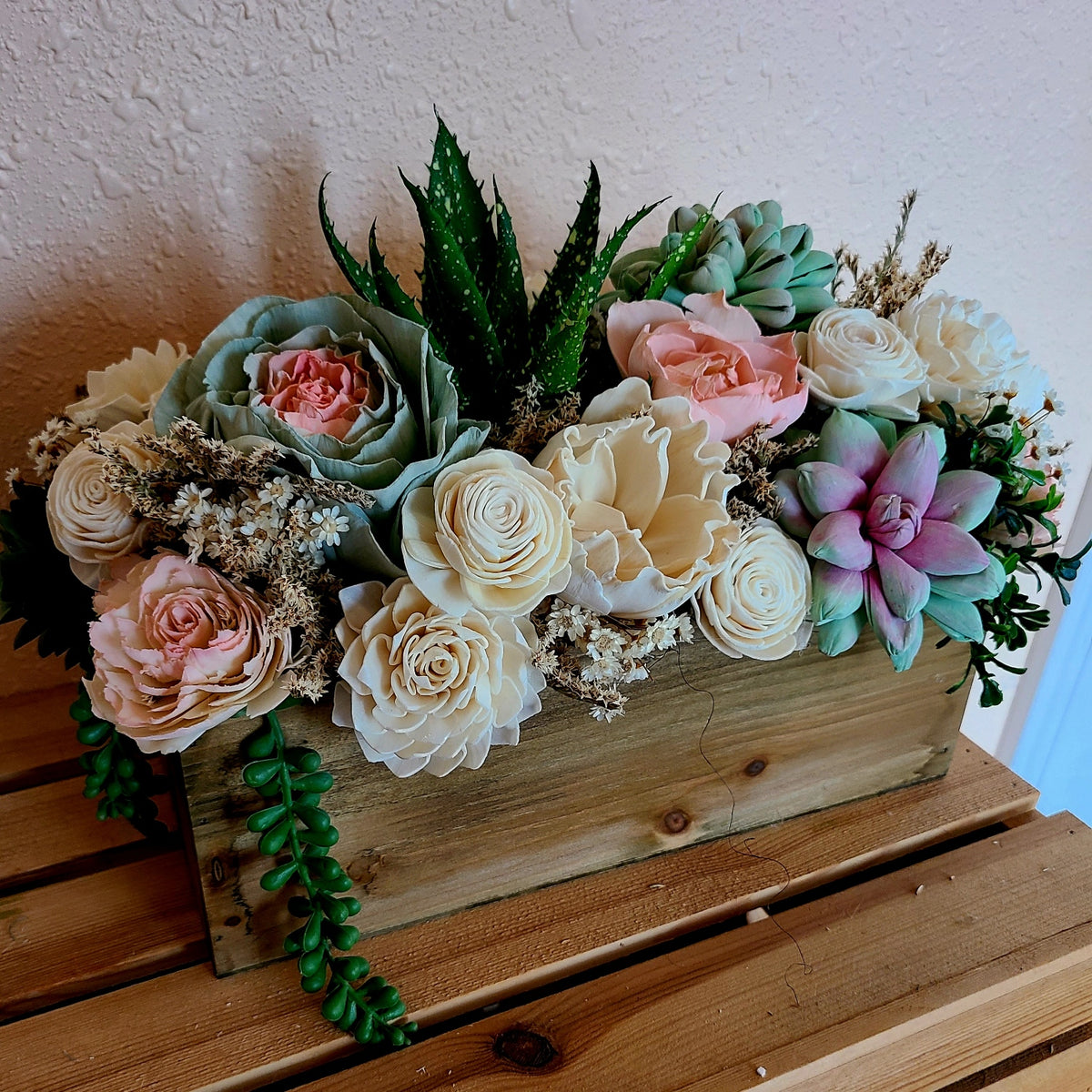 Pink Succulent Flower Box – My Dinosaur Dreams
