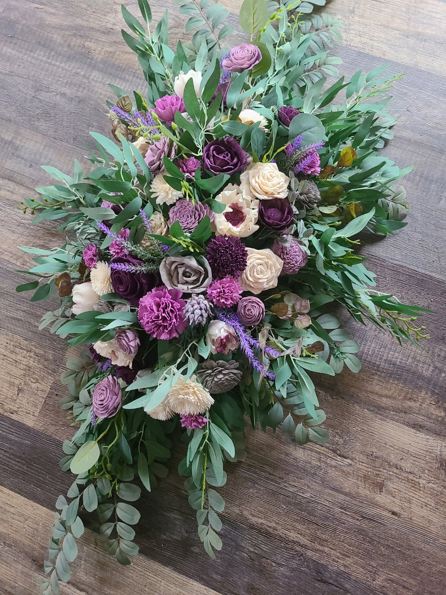 Purple Floral Swag for Arbor or Arch – My Dinosaur Dreams