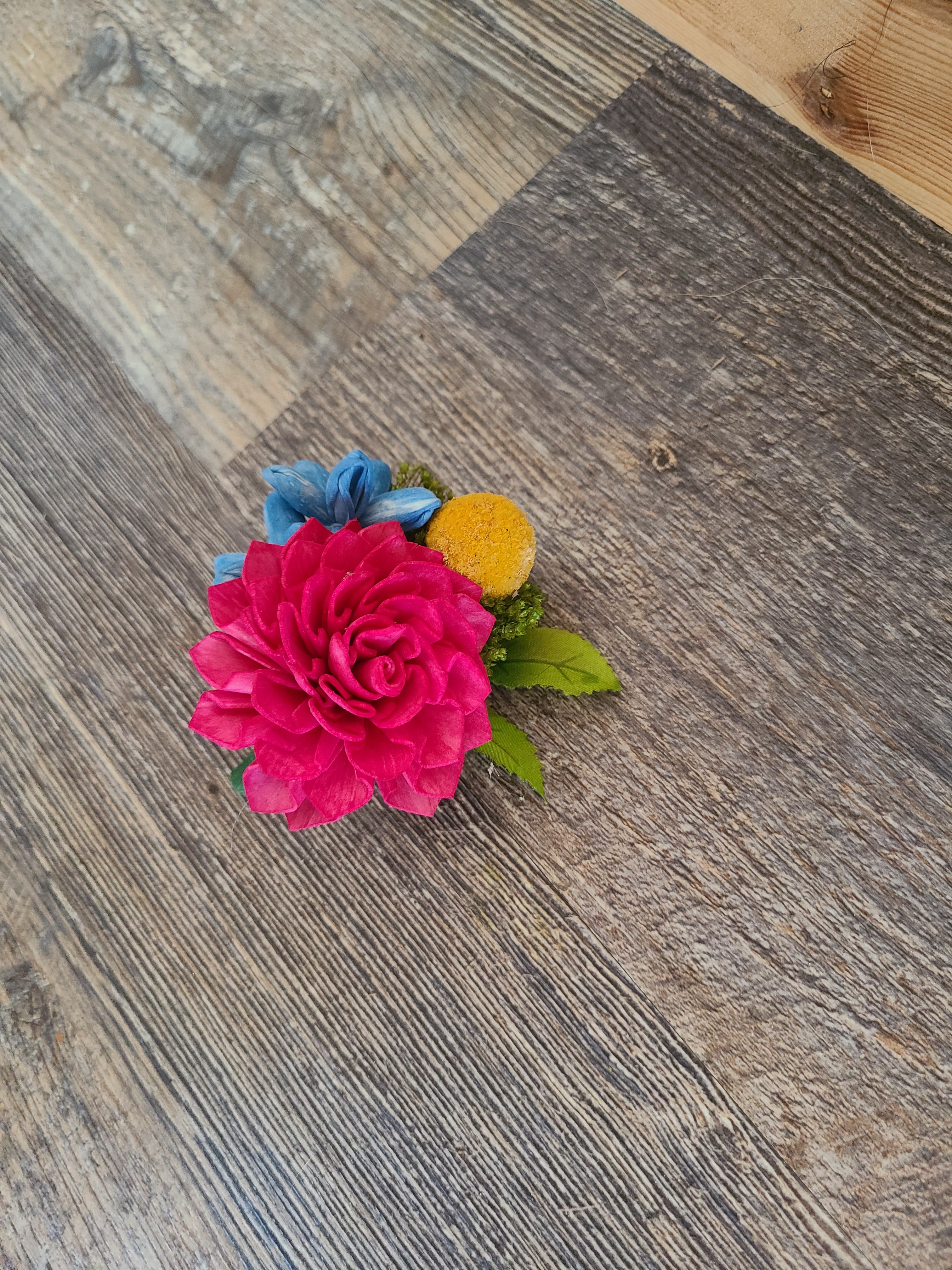 Bright Fuschia Summer Boutonniere