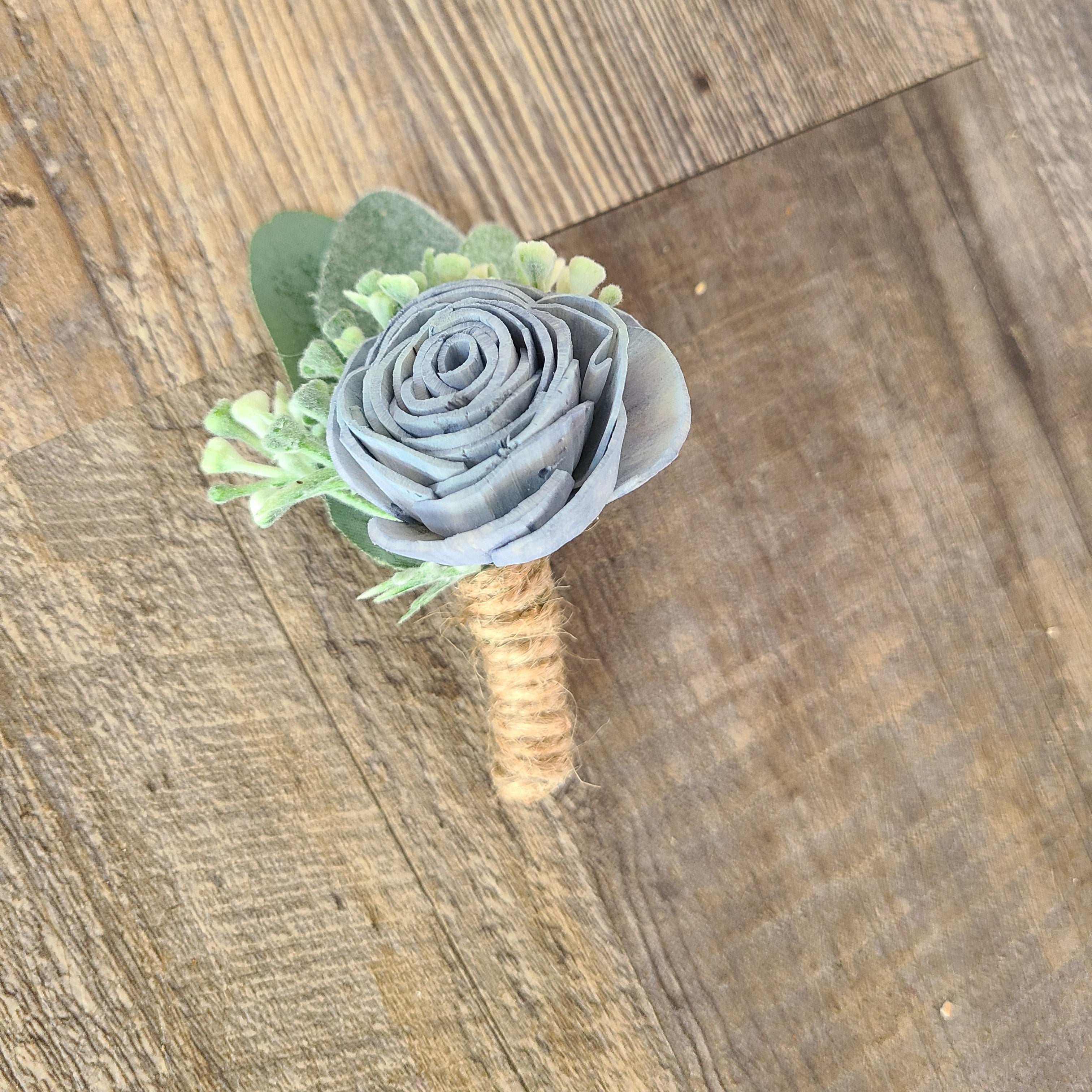 Slate Blue Rose Boutonniere