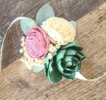 Dusty Rose and Eucalyptus Green Succulent Corsage