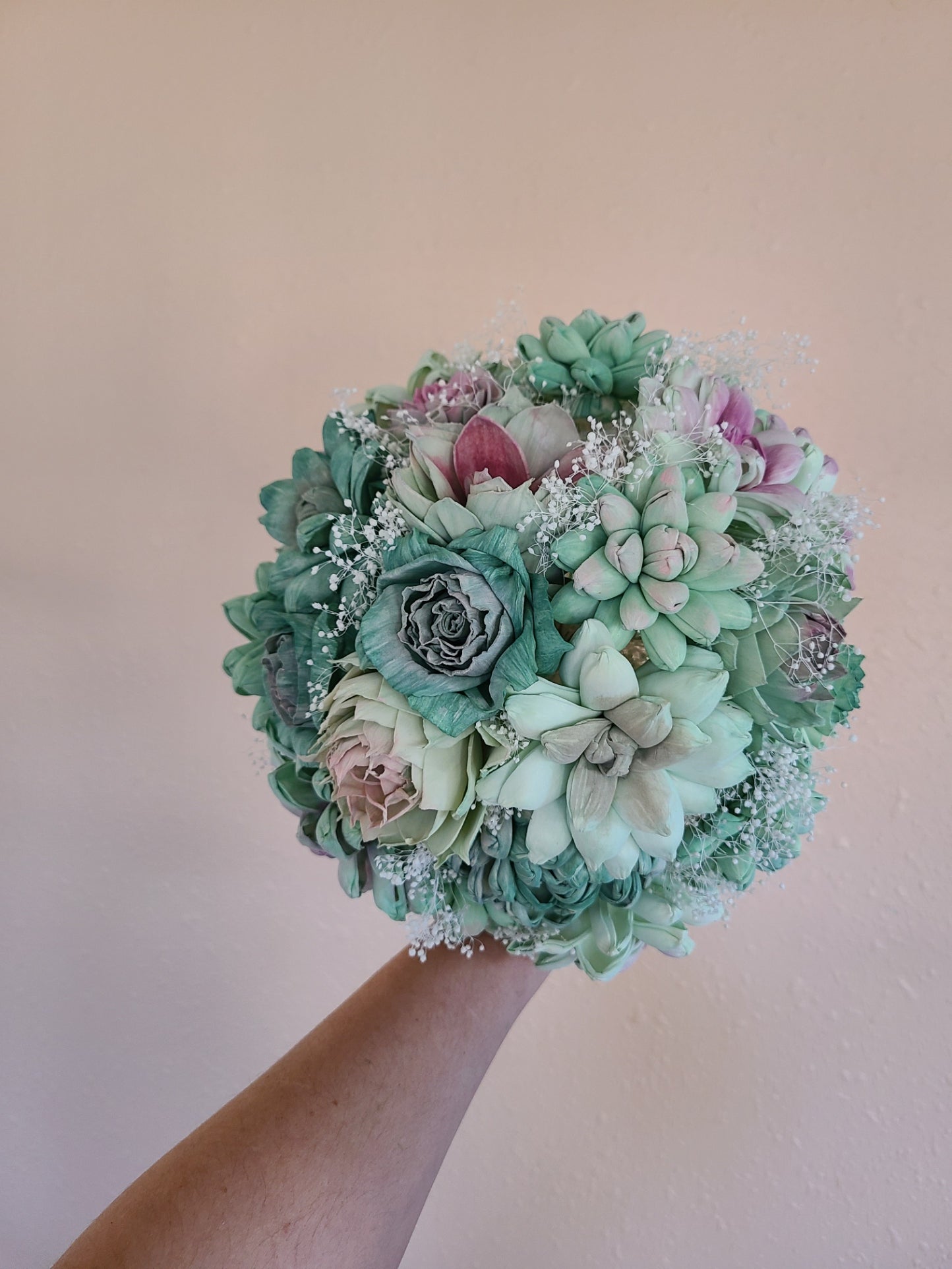 wooden succulent bouquet Hand-Painted Wooden Succulent Flower Bouquet – My Dinosaur Dreams