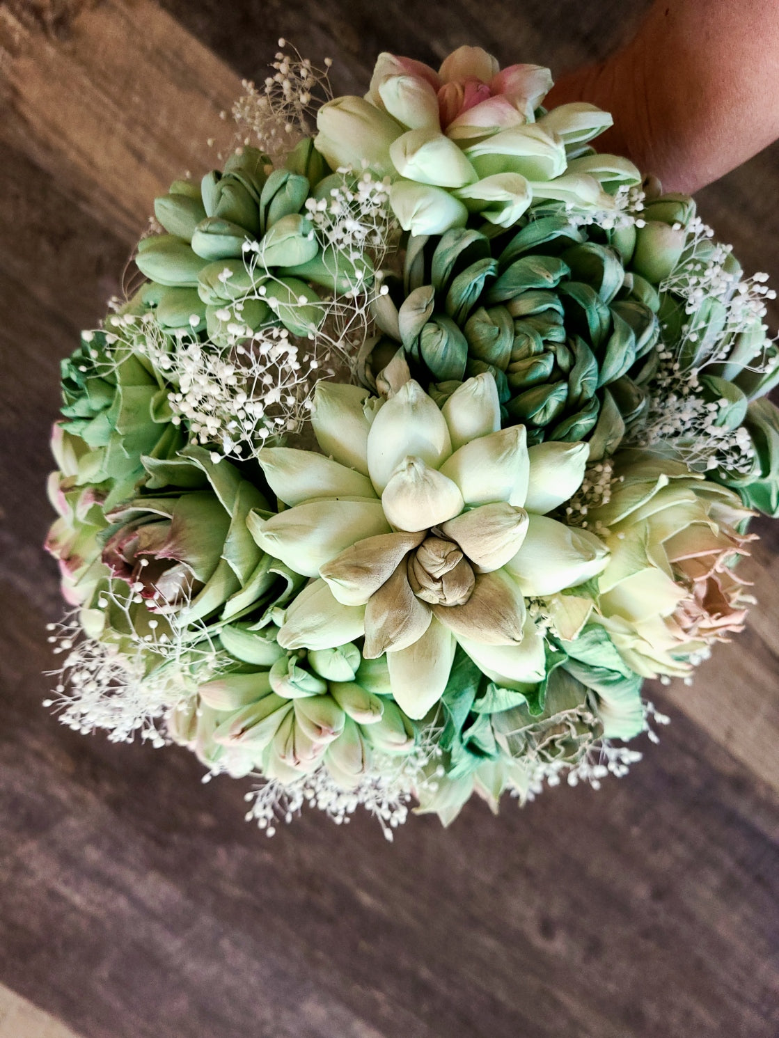 sola wood succulents Hand-Painted Wooden Succulent Flower Bouquet – My Dinosaur Dreams