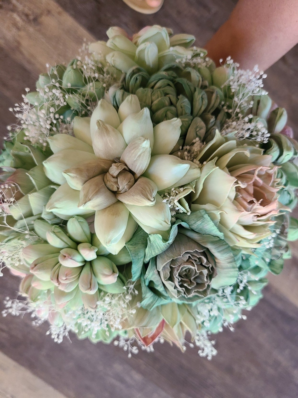 succulent eucalyptus bouquet Hand-Painted Wooden Succulent Flower Bouquet – My Dinosaur Dreams