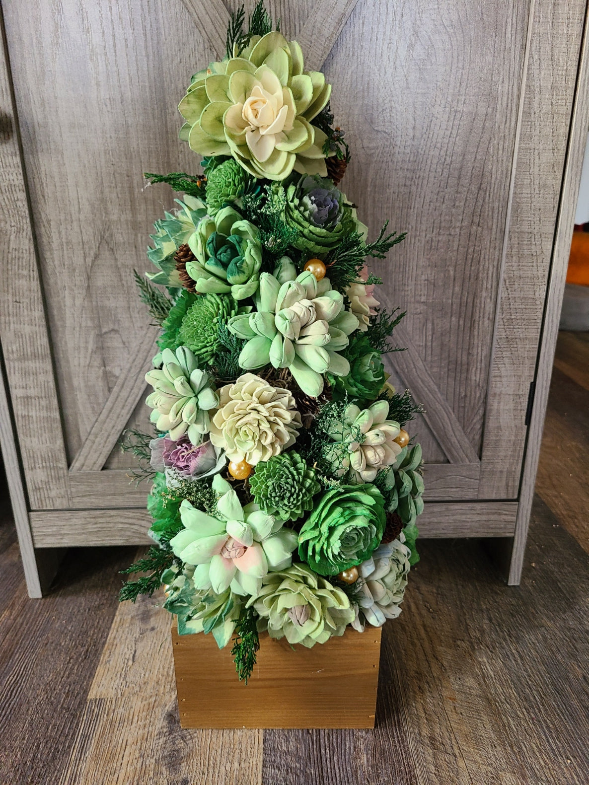 christmas tree succulent plant Wooden Succulent Flower Christmas Tree