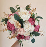 Mauve Pink and Gold Sola Wood Flower Bouquet