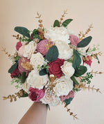 Mauve Pink and Gold Sola Wood Flower Bouquet