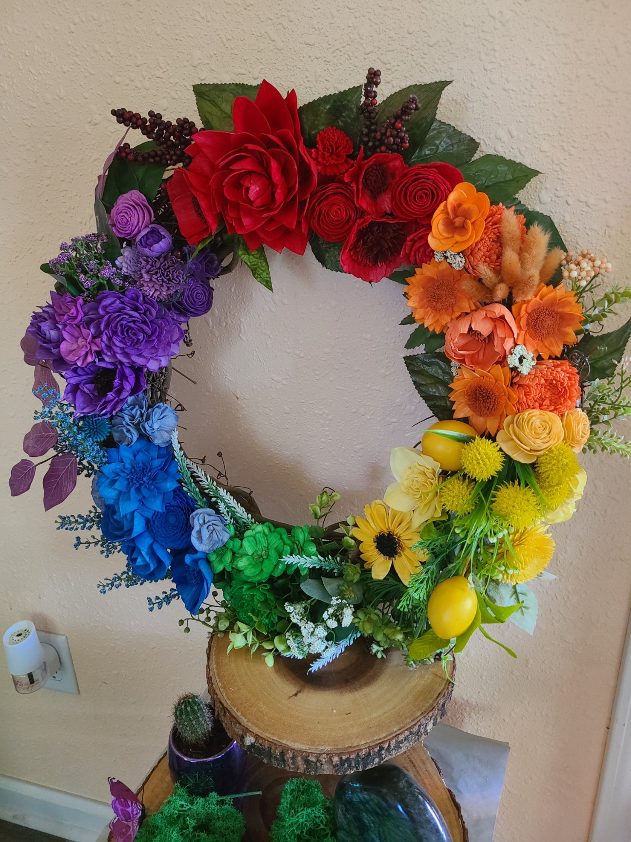 Rainbow Flower Wreath