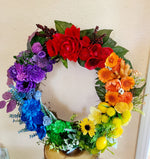 Rainbow Flower Wreath