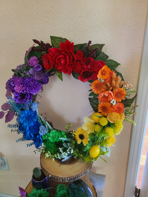 Rainbow Flower Wreath