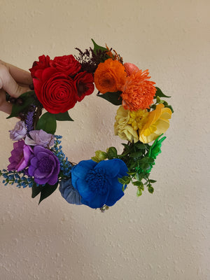 6 Inch Rainbow Wreath