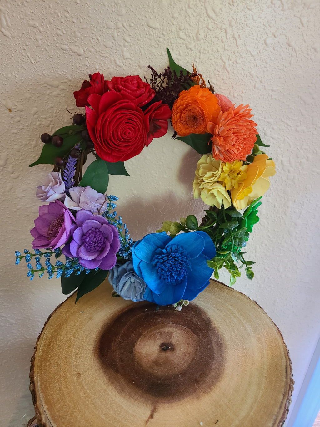 6 Inch Rainbow Wreath