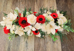 Red and White Christmas Lily Centerpiece