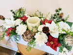 Christmas Wood Flower Candlelight Centerpiece