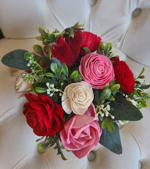 Valentine's Red and Pink Rose Arrangement