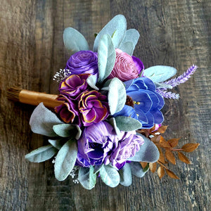 Purple and Gold Prom Bouquet