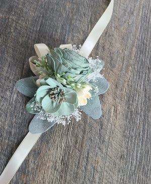 Dusty Sage Green Boutonniere and Corsage Prom Set Boutonniere and Corsage Set Dusty Sage Green Boutonniere and Corsage Prom Set Boutonniere and Corsage Set
