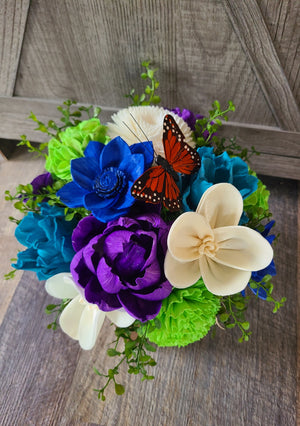 Spring Jewels Wooden Flower Centerpiece