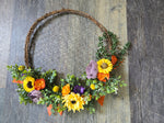 Fall Harvest Pansy Chicken Wire Wreath