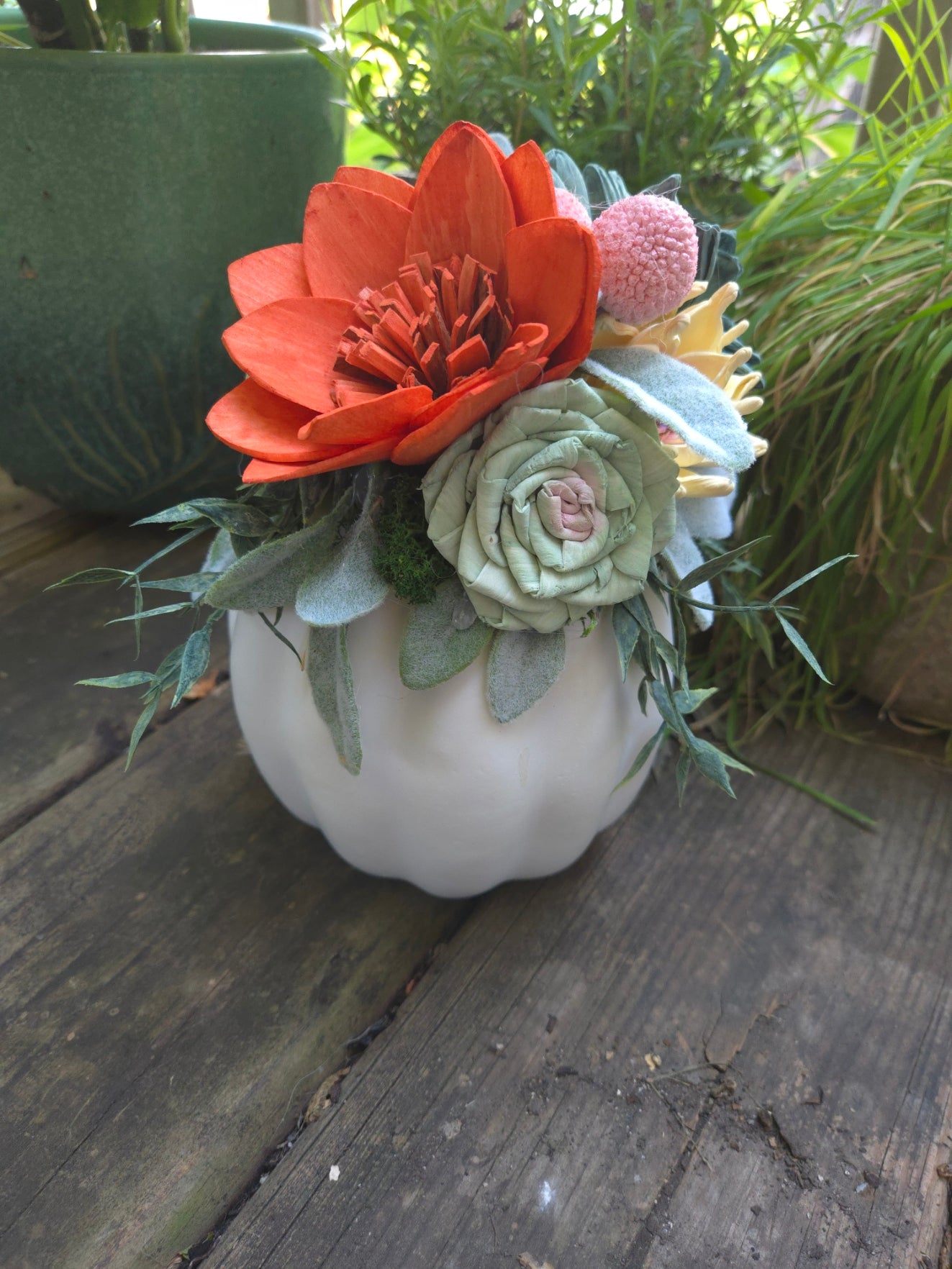 Wood Flower Succulent Pumpkin Workshop