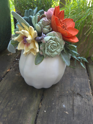 Wood Flower Succulent Pumpkin Workshop