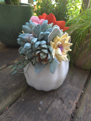 Wood Flower Succulent Pumpkin Workshop