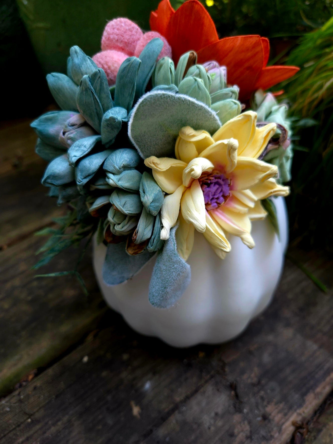 Wood Flower Succulent Pumpkin Workshop