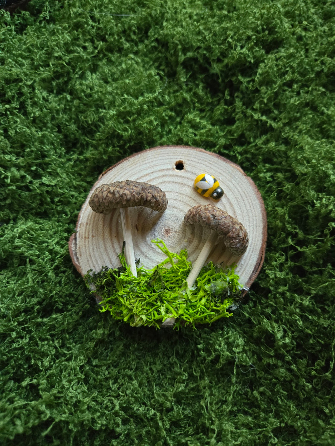 Woodland Mushroom Yule Ornament with Quartz