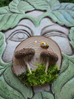 Woodland Mushroom Yule Ornament with Quartz