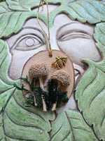 Woodland Mushroom Yule Ornament with Quartz