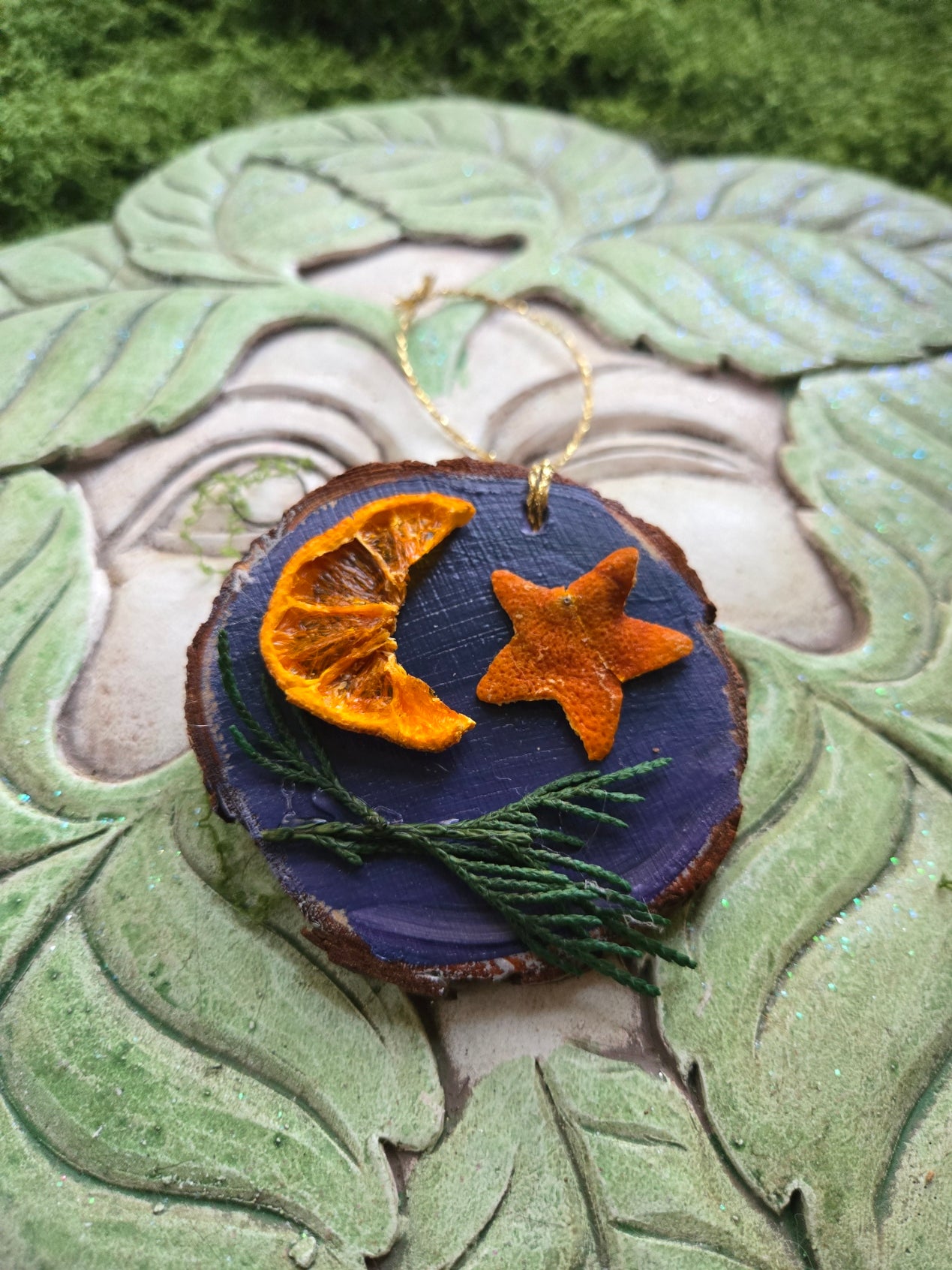 Woodland Mushroom Yule Ornament with Quartz