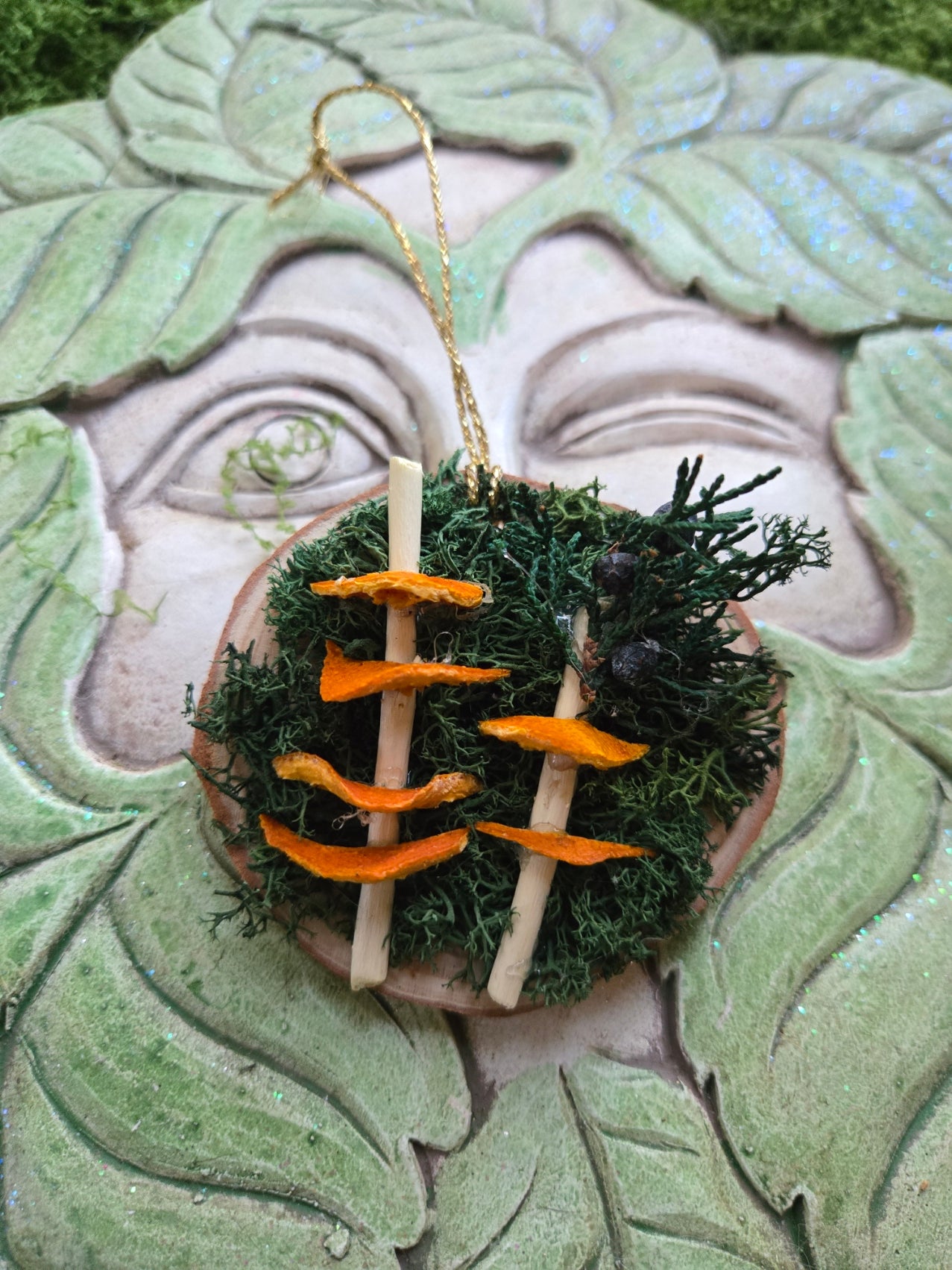 Woodland Mushroom Yule Ornament with Quartz