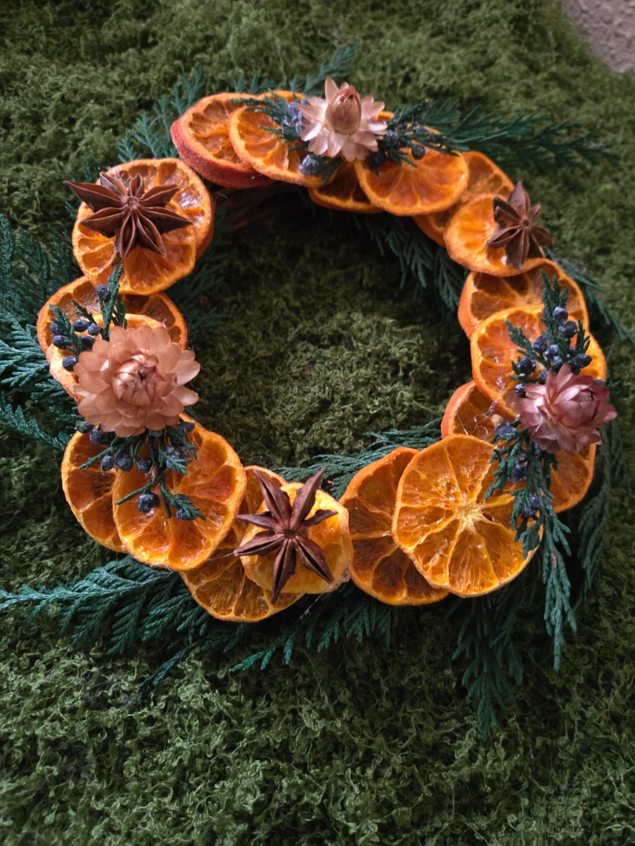 Dried Orange and Evergreen Winter Wreath