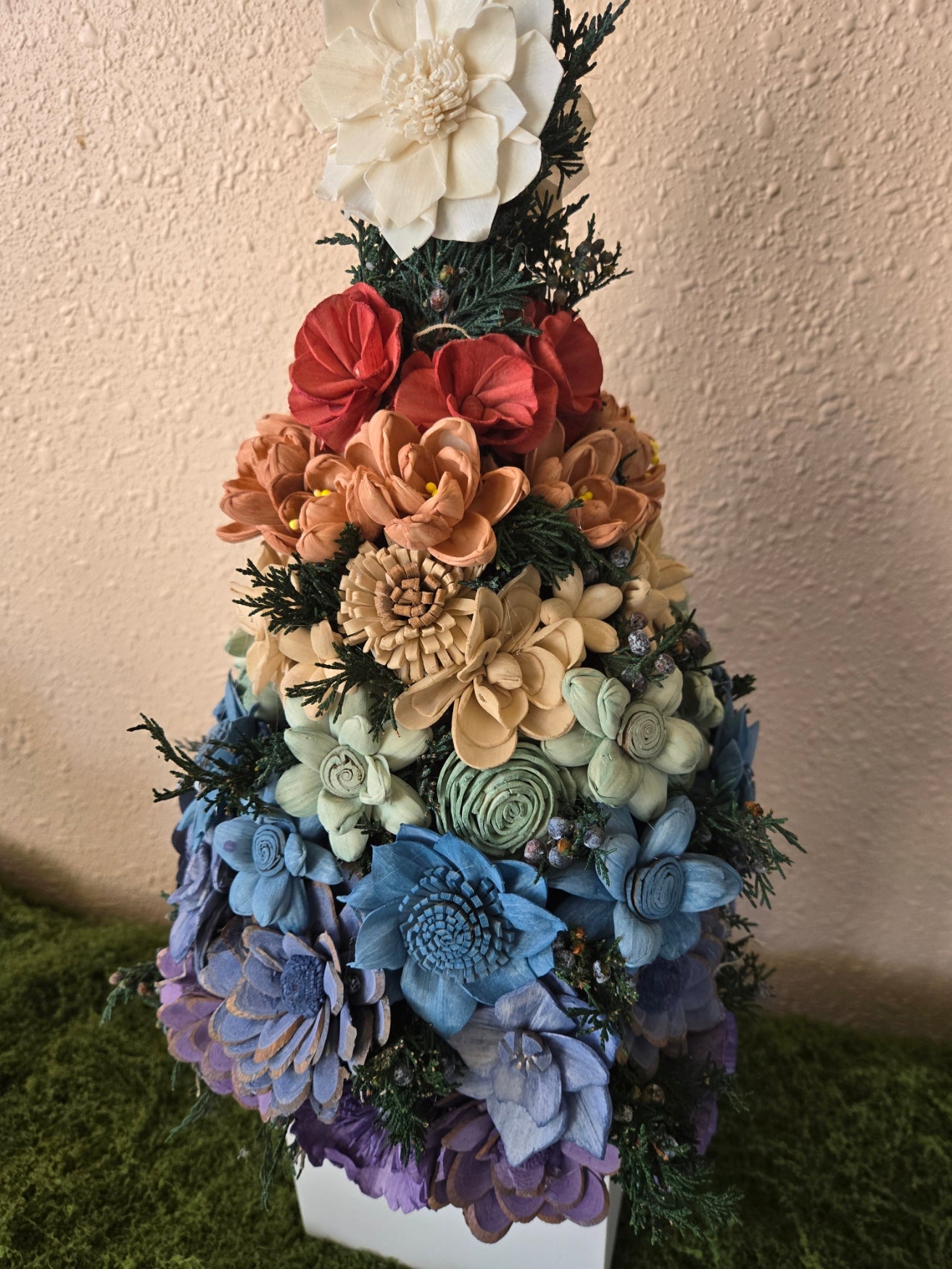 Rainbow Wood Flower Tree Decor