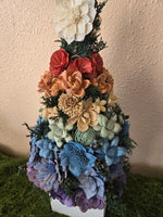 Rainbow Wood Flower Tree Decor
