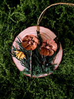 Pinecone Flower and Bee Christmas Ornament