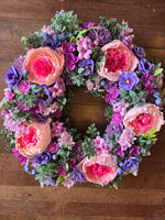 May Day Spring Peony Wreath