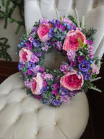 May Day Spring Peony Wreath