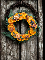 Dried Orange and Evergreen Winter Wreath