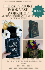 Spooky Book Vase Workshop Chacha's Hiland Bakery
