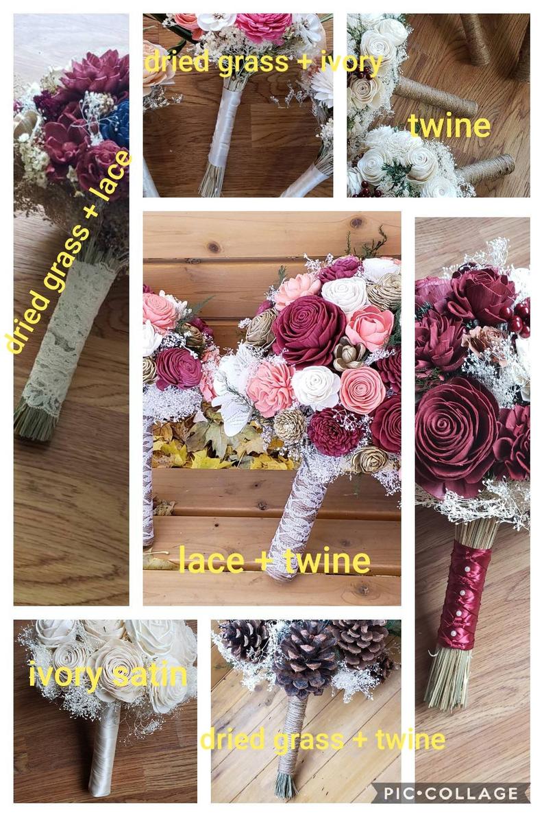 Mauve Pink and Gold Sola Wood Flower Bouquet