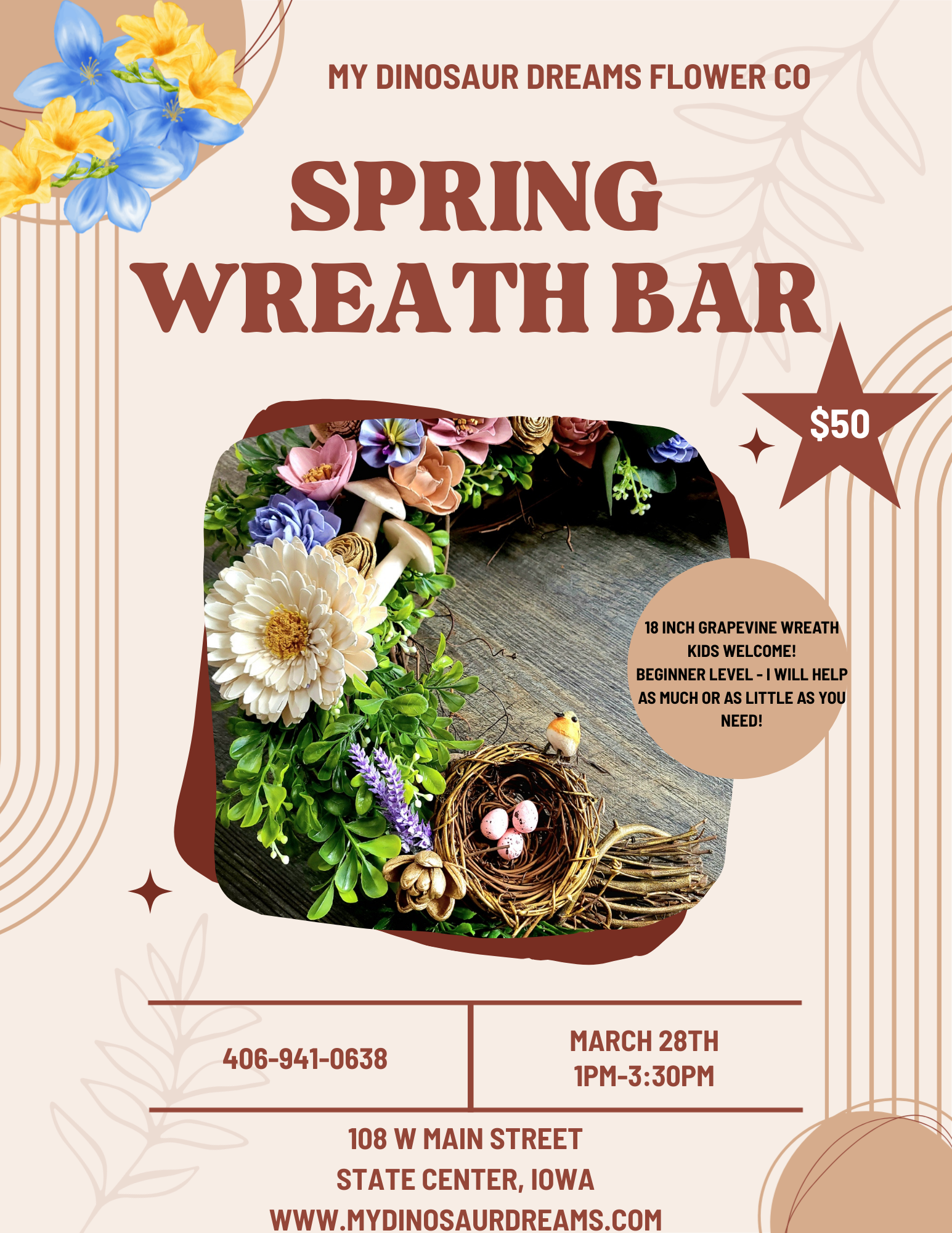 Spring Wreath Bar Workshop! – My Dinosaur Dreams