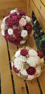 Burgundy and Gold Dahlia Bouquet