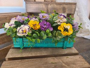 Spring Pansy Gift Crate