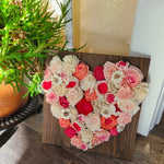 Pink and Red Flower Heart Board