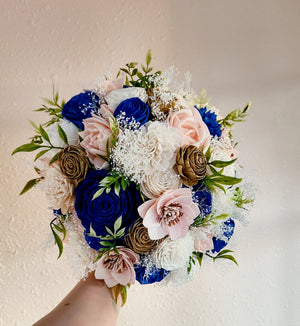 Royal Blue and Blush Bouquet
