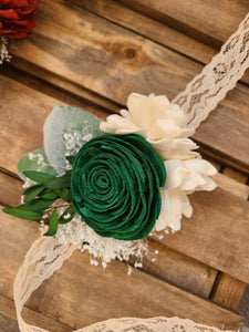Emerald and Ivory Corsage