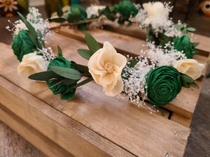 Emerald hydrangea flower crown