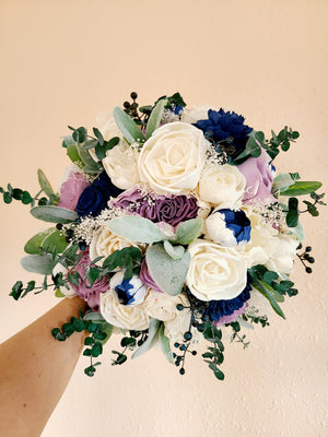 Lavender and Navy Blue Sola Bouquet